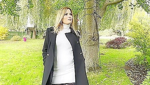 Busty big-titted blonde beauty goes to the casting