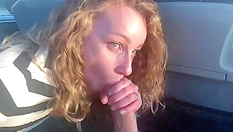 Blonde and babe with large tits getting a big cock in her mouth