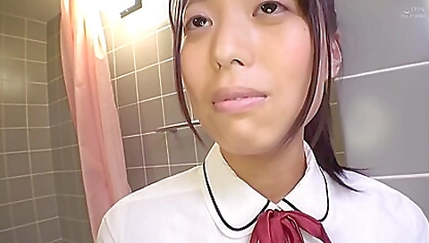 Japanese teen with huge tits enjoys masturbation and orgasm