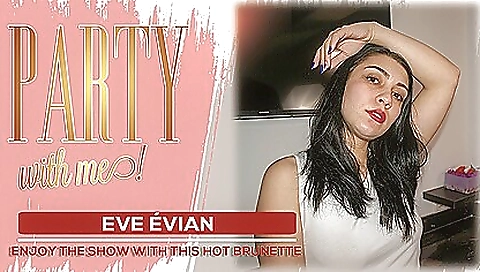 Cute girl is getting naked in a party and playing with herself