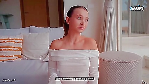 Brunette teen in stockings gets her cunt fucked pov