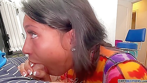 Latina brunette with a tattooed pussy is fucked in POV