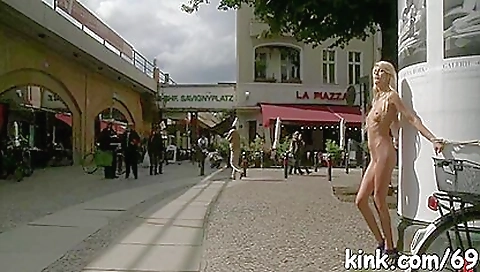 Blonde lady is ready for some hardcore outdoor boning