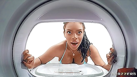 Ebony lady gets her white boyfriend's cock inside her