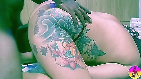 Teen girl with big ass gets fucked on the bed in her house