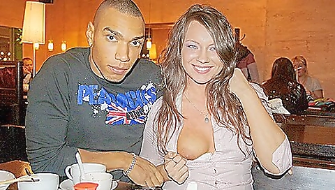 Busty brunette milf with big tits gives a hot blowjob