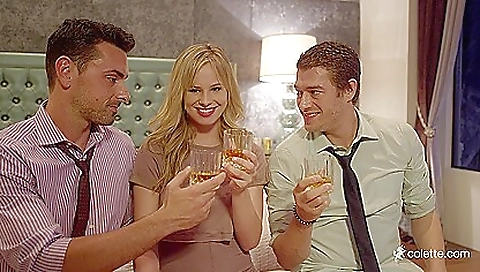 Blonde slut in a tight ass is going to get double penetration