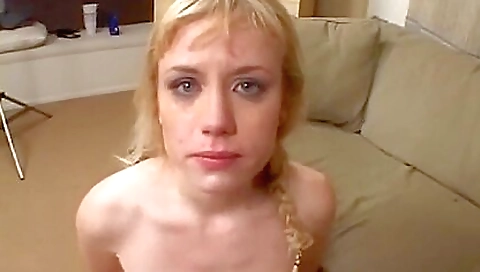 Gorgeous blonde takes a dick deep in her mouth and pussy