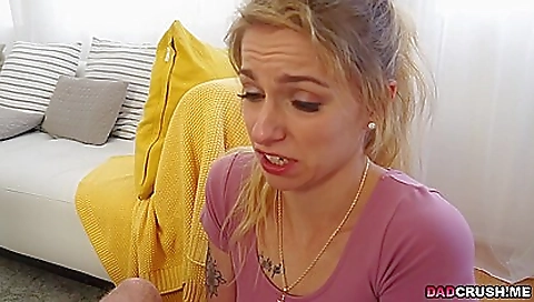 Horny blonde stepfather fucks his stepdaughter's stepbrother