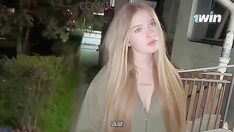 Blonde babe with a large chest gets fucked in a pov video