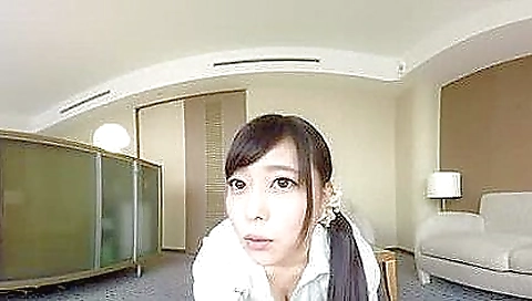 Sexy asian beauty cum over her body in a vr porn movie