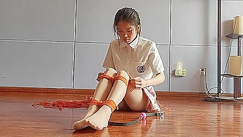 Brunette hottie is making some sexy action in all poses