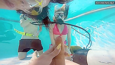 Eva Sasalka And Jason Being Watched Underwater Fucking